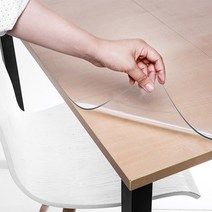 쾌청 식탁용 라운드컷 테이블 매트, 투명, 가로 60cm x 세로 80cm x 두께 2mm