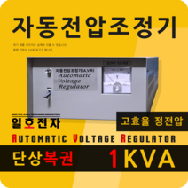 일호전자 AVR 1KVA 단상 복권 자동전압조정기 220V 정전압 변압기 전기 전자 PCB 컴퓨터 오디오 음향 노이즈 필터, AVR 1KVA 단상/복권 220V-220V