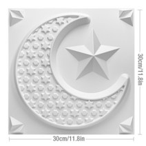 집 벽 혁신 기하학 3d 벽 패널 비 자체 접착 3d 벽 스티커 아트 세라믹 타일 벽지 룸 욕실 천장, 밝은 흰색 - 1개, n