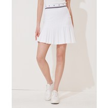 22SS [H-PLEATS]화이트 니트 플리츠 A라인 스커트 HWSK2B312WT