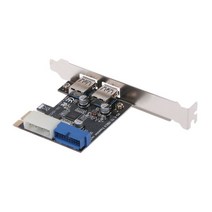 2 포트 PCI Express USB 3.0 제어 카드 어댑터가있는 전면 패널 4 핀 ​​및 20 핀