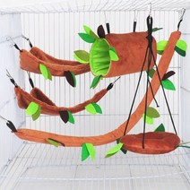 쥐를위한 귀여운 봉제 면화 햄스터 해먹 해먹 설치류 작은 동물 기니피그 흰 족제비 이중층 둥지 애완 동물 용품, 어두운 갈색