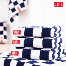 라이프타올 먼지없는 호텔 40수 코마사 수건 5장, 네이비체스, 1개