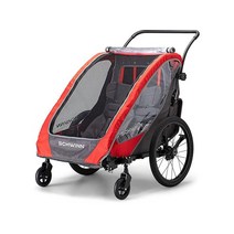 Schwinn 조이라이더 에코 트레일블레이저 자전거 트레일러 유아 어린이 싱글 및 더블 베이비 캐리어용 투인원 캐노피 범용 커플러 40.6 - 50.8cm(16-20인, Summit Deluxe, Summit Deluxe