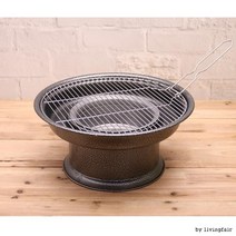 4인용 대형 원형 고기불판 바베큐그릴 캠핑화로대