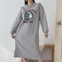 퍼니걸스 5939 루즈핏 산타 나염 프린팅 롱 원피스 여성의류
