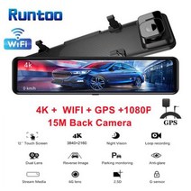 블랙박스 룸미러 12 quot자동차 DVR 4K 38402160P 대시 캠 IMX415 후면보기 미러 GPS 카메라 1080P 자동차 비디오 레코더 주차 monitor, L115G+아무도