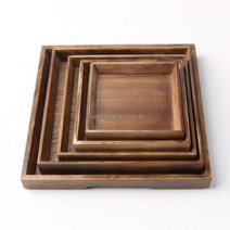 애쉬목 고급 엔틱 나무 정쟁반 5size, 1호