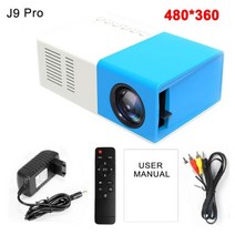 빔프로젝터 빔프로젝트 휴대용 시네빔 J9 Pro LED 미니 프로젝터 480x360 픽셀 1080P HDMI 지원 USB 오디오, J9Pro Blue_영국 플러그