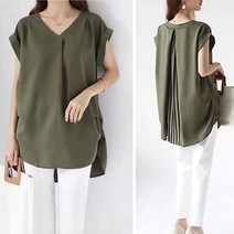 탑온탑 뒷주름 브이넥 블라우스 TP2114082