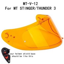 오토바이헬멧 바이크헬멧 시스템헬멧 MT TARGO REVENGE 2 BLADE SV RAPID Helmet Spare Shield Original KVT motocross 헬멧 용, CHINA, V12 amber