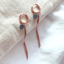 브이와이 VY 여자 링 클래식 로즈골드 포인트 큐빅 귀걸이