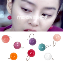 (문스샵) 연예인 21종 컬러볼 구슬귀걸이 써클 원형 라운드 고리귀걸이 예쁜귀걸이 패션 여자귀걸이 여성귀걸이 유행 이어링 여름귀걸이 레드 빨강 핑크 파랑 블루 그린 블랙 검정볼