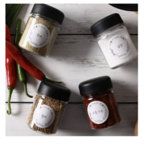 비프로젝트 트라이탄 미니 양념통세트, 5세트, 양념통 블랙 4p + Self 원형 스티커 12p