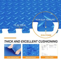 TCE AUPM005BU 인터로킹 폼 매트 보호 운동 퍼즐 바닥 매트 타일 홈.. 정품보장, Blue