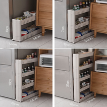 팬트리장 김치 냉장고 옆 틈새장 주방 팬트리 슬라이딩 수납장 다용도 슬라이드 선반장, 5단(화이트)