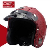 오토바이 용품 매장 보난자 오픈페이스 AGV 덱스톤 레트로버 헬멧 SOL 할리 비틀 쇼에이, V0-58 파인애플 레드