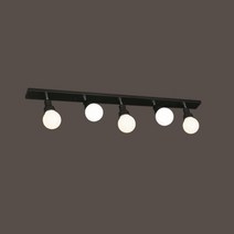 홈즈스토어 LED 3구 5구 주방 식탁 싱크대 조명 등 교체 이케아 아이스크림 직부등 레일형 볼 전구 주방등, 블랙5구(노란빛전구포함)