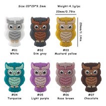 Sunrony 올빼미 강아지 꽃 실리콘 비즈 쥬얼리 제작 DIY 키체인 목걸이 팔찌 액세서리 5 개 10, 10pcs, Mix color