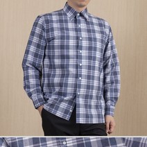 봄 가을 간절기 남자 인견 체크 긴팔 남방 셔츠