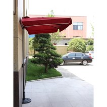 스카이어닝 농막 파고라 개폐식 옥상 차양막 지붕 측면 파라솔, 200x100cm, 와인