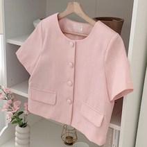 아이우먼 라운드버튼크롭반팔자켓 MOP271M304 빅사이즈