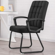 바퀴없는 편안한 컴퓨터 책상 의자 사무실 사무, 블랙스킨케어패브릭 + 강철 + 고정손잡이