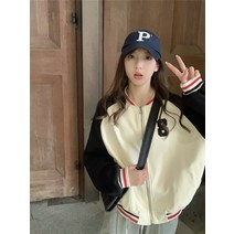 야구점퍼 가을 패션 스트릿 패치워크 아우터 빈티지