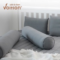 집콕 순면 원형 바디필로우 냉감 롱쿠션 안고자는 긴베개, 볼트론, 진그레이