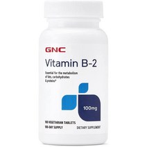 지엔씨 GNC 비타민 B2 100mg 비건 식물성 100정 3개월분, 단품