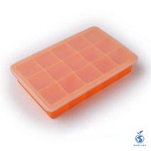 얼음틀 아이스 메이커 냉동실 휴대용 바 실리콘 무독성 뚜껑, 8.Orange with lid