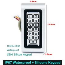 [해외] IP68 방수 백라이트 125KHZ RFID 카드 독립형 액세스 제어 리더 키패드 20 도어 잠금 시스템, S601EM-W