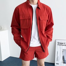 데일트 남자 나일론 투포켓 오버핏 바람막이 셔츠 자켓