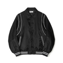PARTIMENTO 리플렉티브 바시티 자켓 블랙 Reflective Varsity Jacket Black
