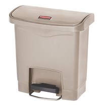 Rubbermaid Commercial Products1883455 Streamline 슬림 스텝온 플라스틱 쓰레기통 15.2L4갤런 베이지 USA 미국, 4 Gallon, Beige