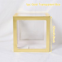 1pc 골드 실버 색상 생일 축하 케이크 토퍼 베이비 샤워 희'자 상자 파티 장식 용품, 01 no letter box_01 25x25x25cm