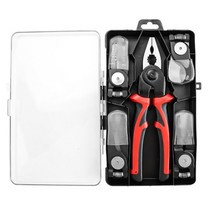 크니펙스압착기 터미널압착기 라인맨 플라이어 와이어 스트리퍼 크림핑 도구 다용도 키트 시트 금속 전단, 01 빨간