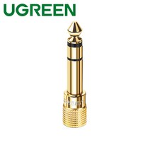 유그린 5.5 6.35mm to 3.5mm M/F 스테레오 AUX 오디오 케이블 변환 젠더 메탈골드 U-20503