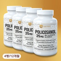 미국빠른직구 수퍼누트라 폴리코사놀 25mg 90베지캡슐 4병 12개월분, 4개, 90정