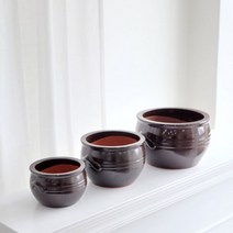 엔티크 옹기 낮은단지 화분 3호 23x15cm