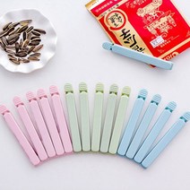 정확도 파스텔 심플 밀봉 막대 집게 과자 봉투집게 5개 1세트, 블루_대형(15.5cm)