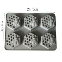 비누만들기 비누키트새로운 6 구멍 꽃 모양의 실리콘 비누 금형 DIY 수제 케이크 초콜릿 양초 아로마 테라, 04 Honey