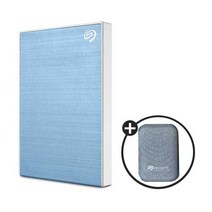 씨게이트 외장하드 5TB 5테라 원터치 외장 HDD USB 맥북 컴퓨터 저장장치 데이터복구, (2) 실버파우치, 03.라이트 블루