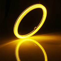 슈퍼 브라이트 헤일로 링 COB LED 천사 눈 헤드라이트 60mm 100mm 자동차 오토바이 DRL 전구 램프, 04 1PC Yellow_05 100mm