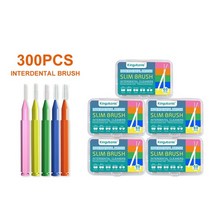 Kingubzbis 80pcs Soft Interdental Brush Clean Between Teeth Orthodontic Dental Braces Cleaning Mini, 300pcs 여러 가지 빛깔의