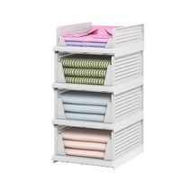 Stackable Plastic Storage Basket 4 Packs Stackable Closet Organizers Wardrobe Organizer and Storage