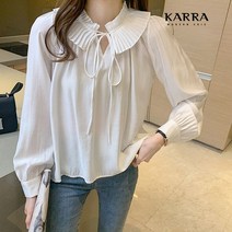 카라 KARRA (77까지)플리츠카라리본블라우스_KB2FBL051C