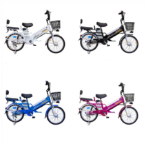 PAS전용 미니벨로 전기자전거 2인용 듀얼 배터리 로드 전동 바이크, 48V, 10AH, 20인치충격흡수 블루