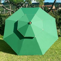 미엔우드 야외 원목 평상 실내 원목 테이블 데크 정자 DIY 조립식 무도색 595x595, 녹색, 튼튼파라솔, 특대형(2700mm)