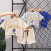 더쭈야 아동 상하복 아기 유아 남아 여름상하복 티셔츠 반바지 그레이 등원 데일리